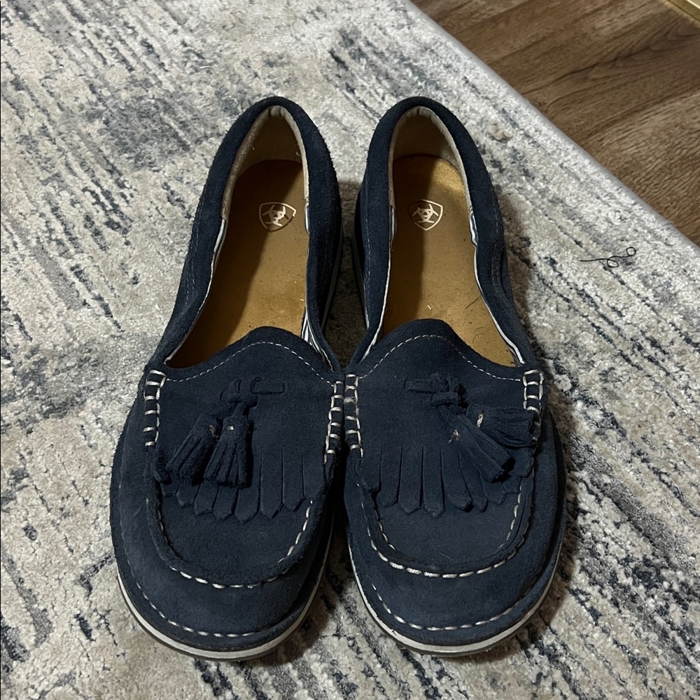 Ariat Women's Navy Suede Leather Loafers 10